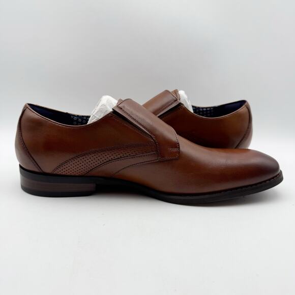 Stacy Adams Mens Karcher Monk Strap Dress Shoes US 9 M Brown Leather NIB - Picture 5 of 13